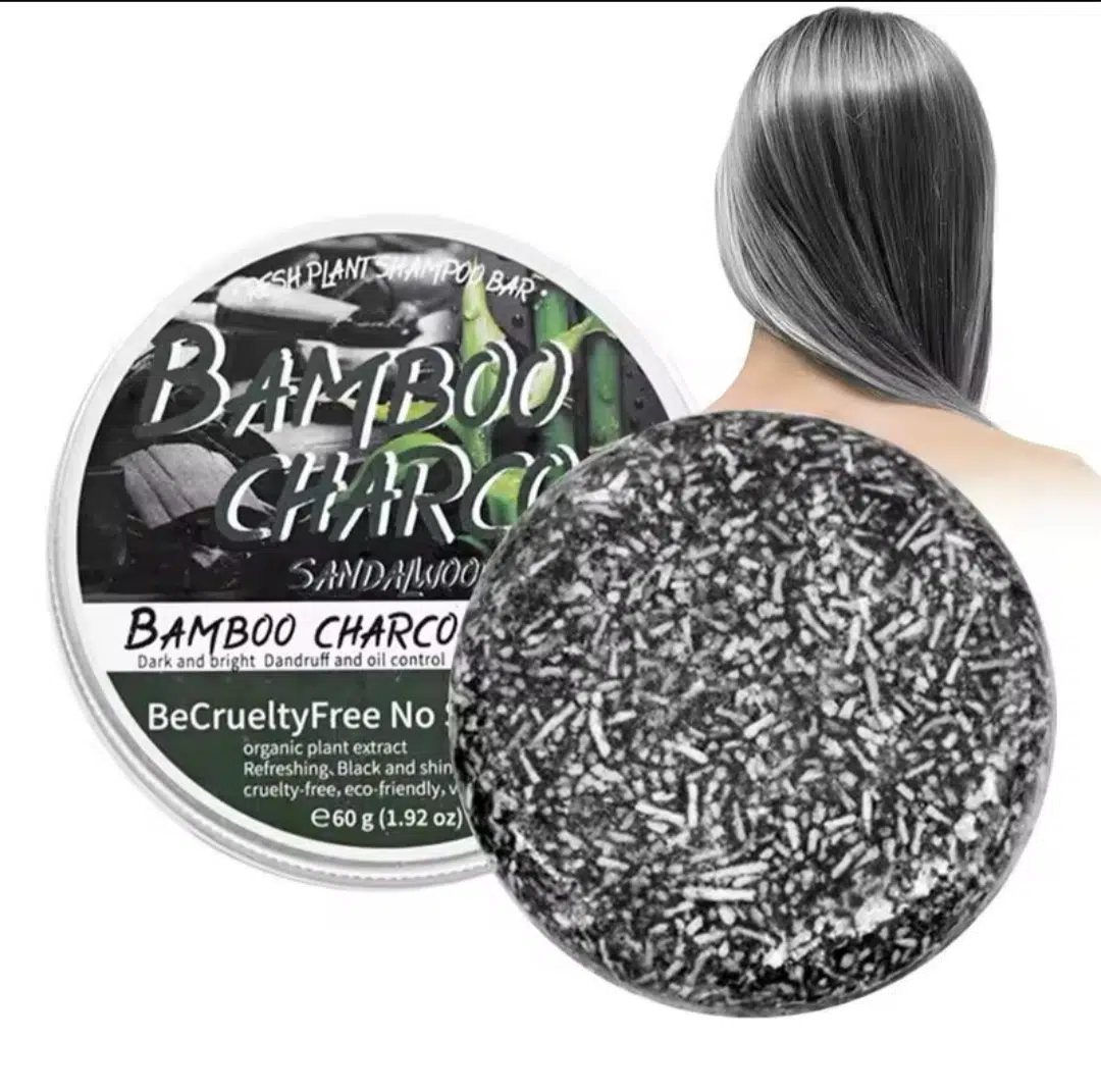 Bamboo Charcoal - Barre de Shampooing Capillaire Aux Plantes Charbon : Anti-cheveux blanc