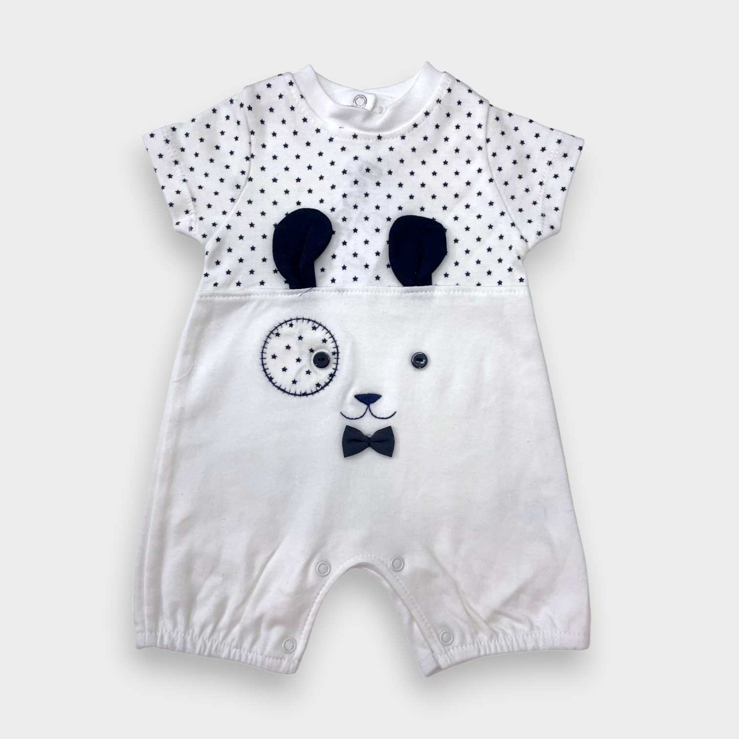 Barboteuse Panda Blanc/Bleu