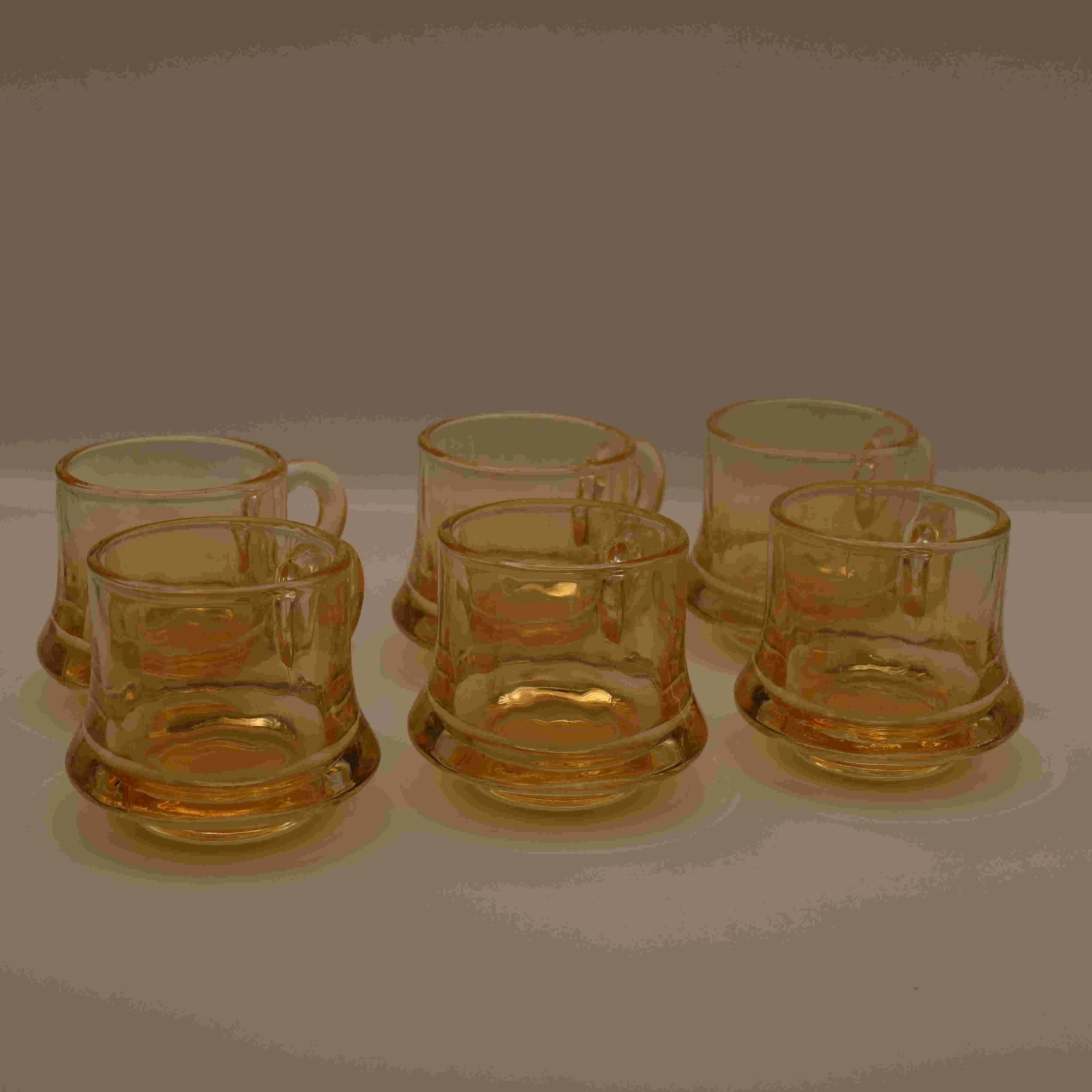 Verres à Scotch Basse en Or Miel Géorgien Vintage