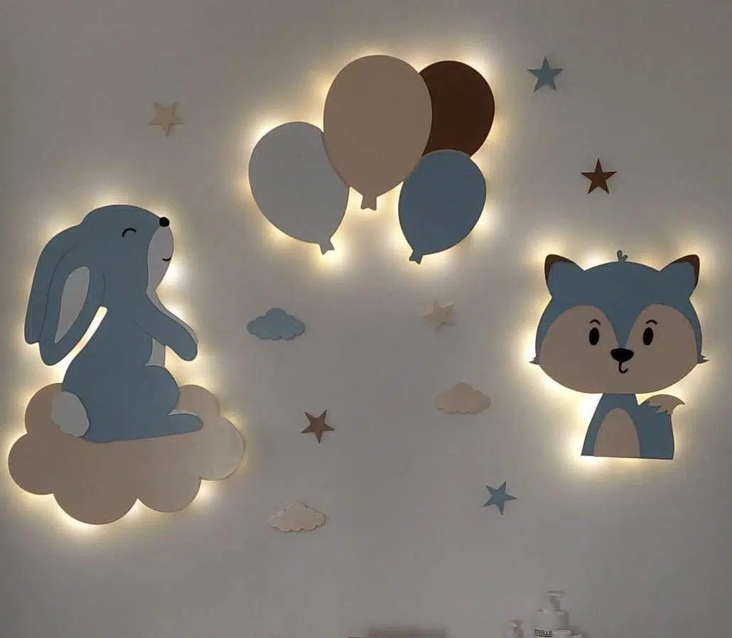 Déco murale jungle 1 avec led