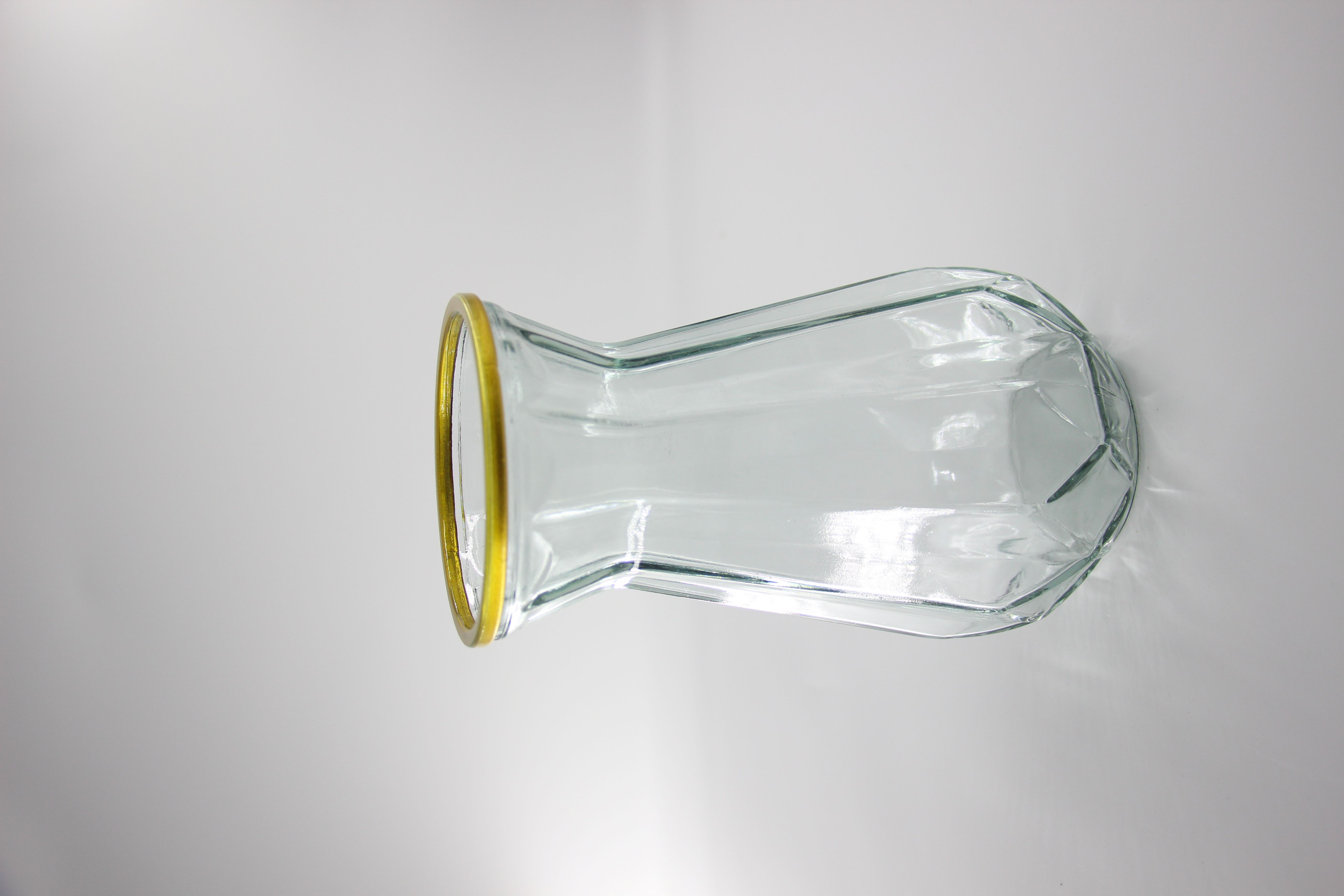 Pot en verre  bocal dore