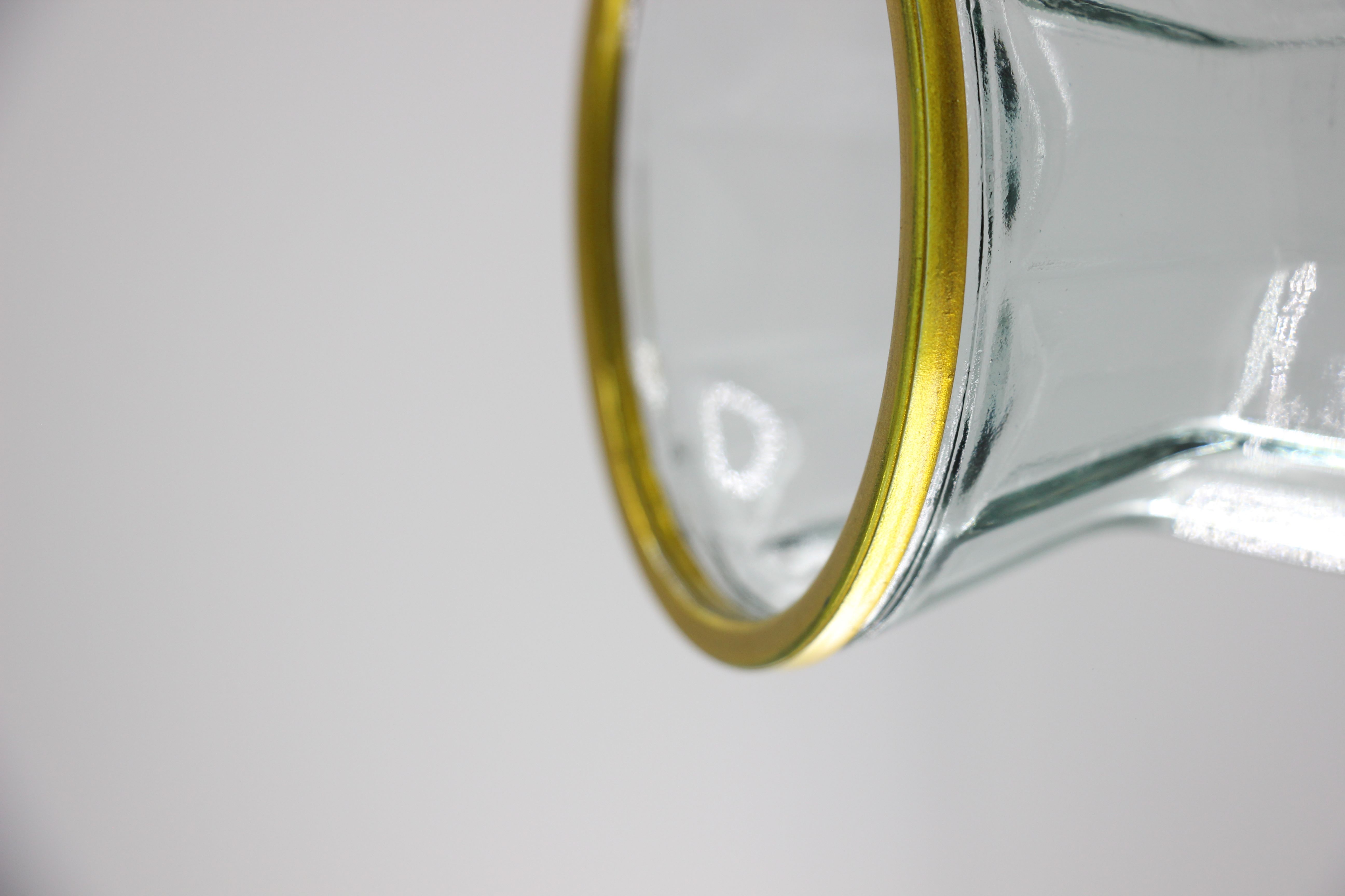 Pot en verre  bocal dore