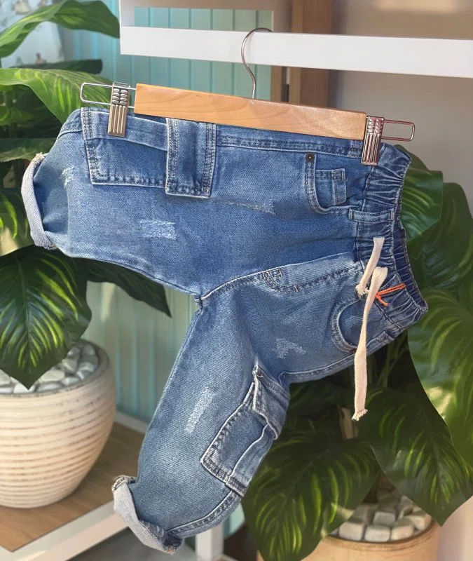 Pantalon Jean Cargo – Réf 505 – (6 mois à 14 ans)