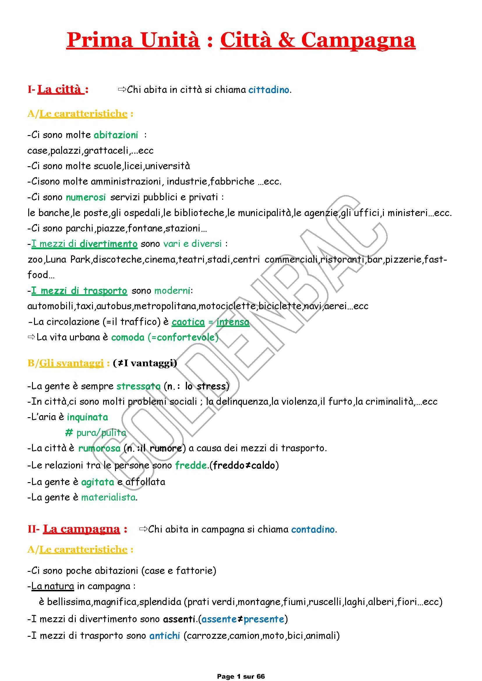 ITALIEN - TOUTE LANNEE - BAC 2025