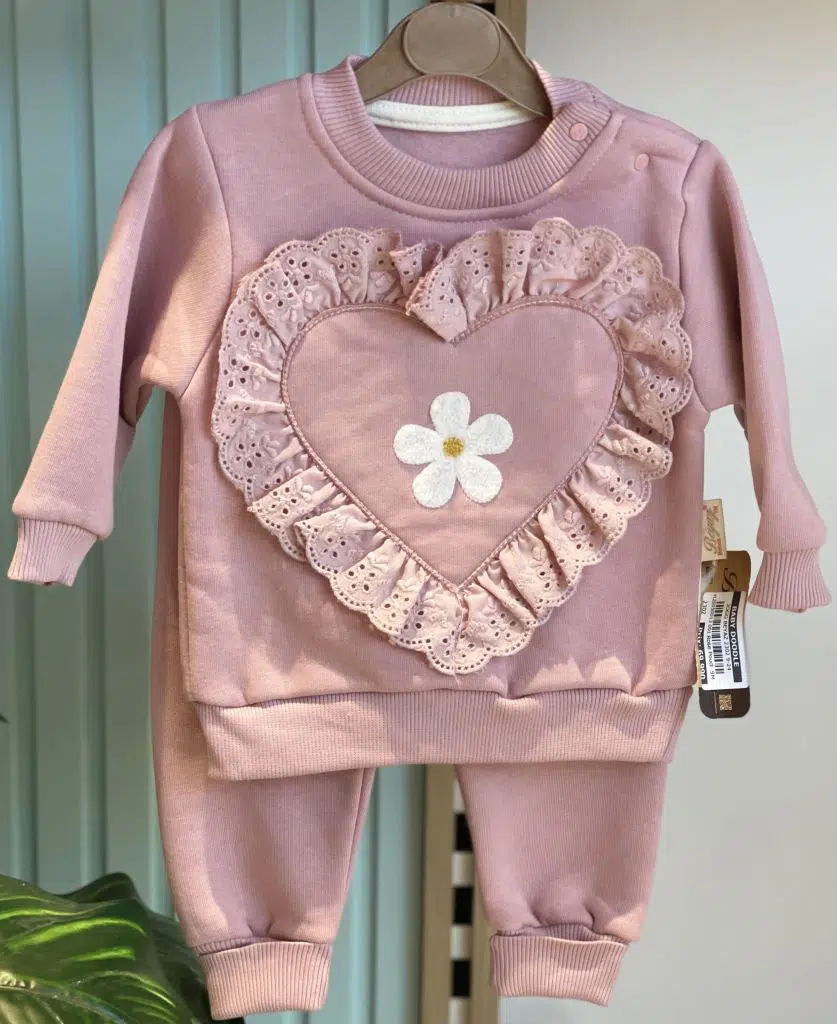 Jogging Molleton Bébé Fille Rose – Réf 2302 – (9M-24M)