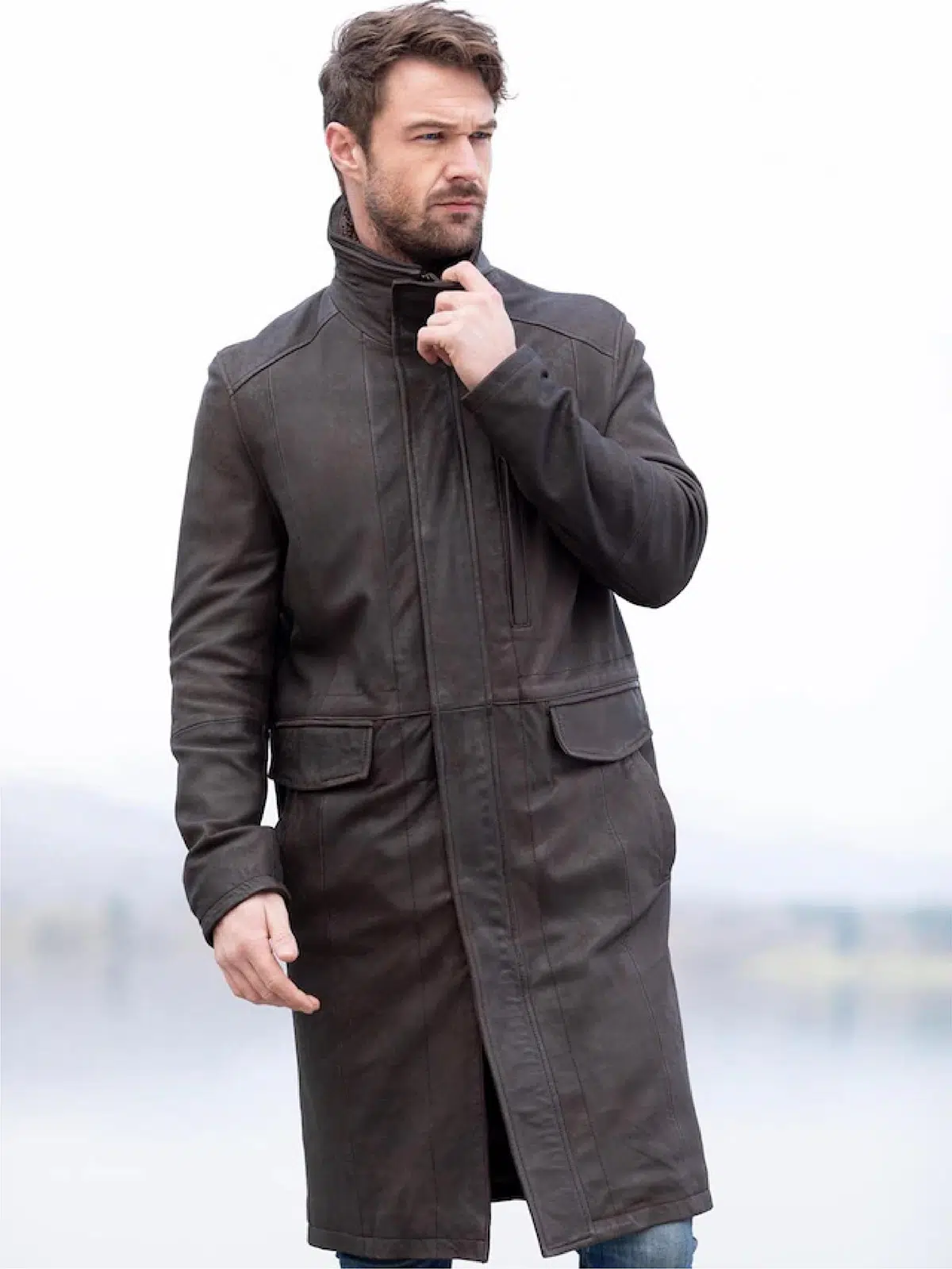 MANTEAU CUIR HOMME