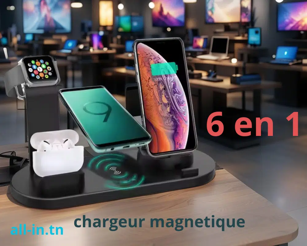 Support de Chargeur sans Fil Qi 15 W pour Airpods Pro Apple Watch 7 6 5 4 3 2 1 SE,4 en 1 Station de Charge sans Fil Rapide Pliable Compatible iPhone 11 Pro X XS XR 12 13/Galaxy S10/10/9/Note10/9