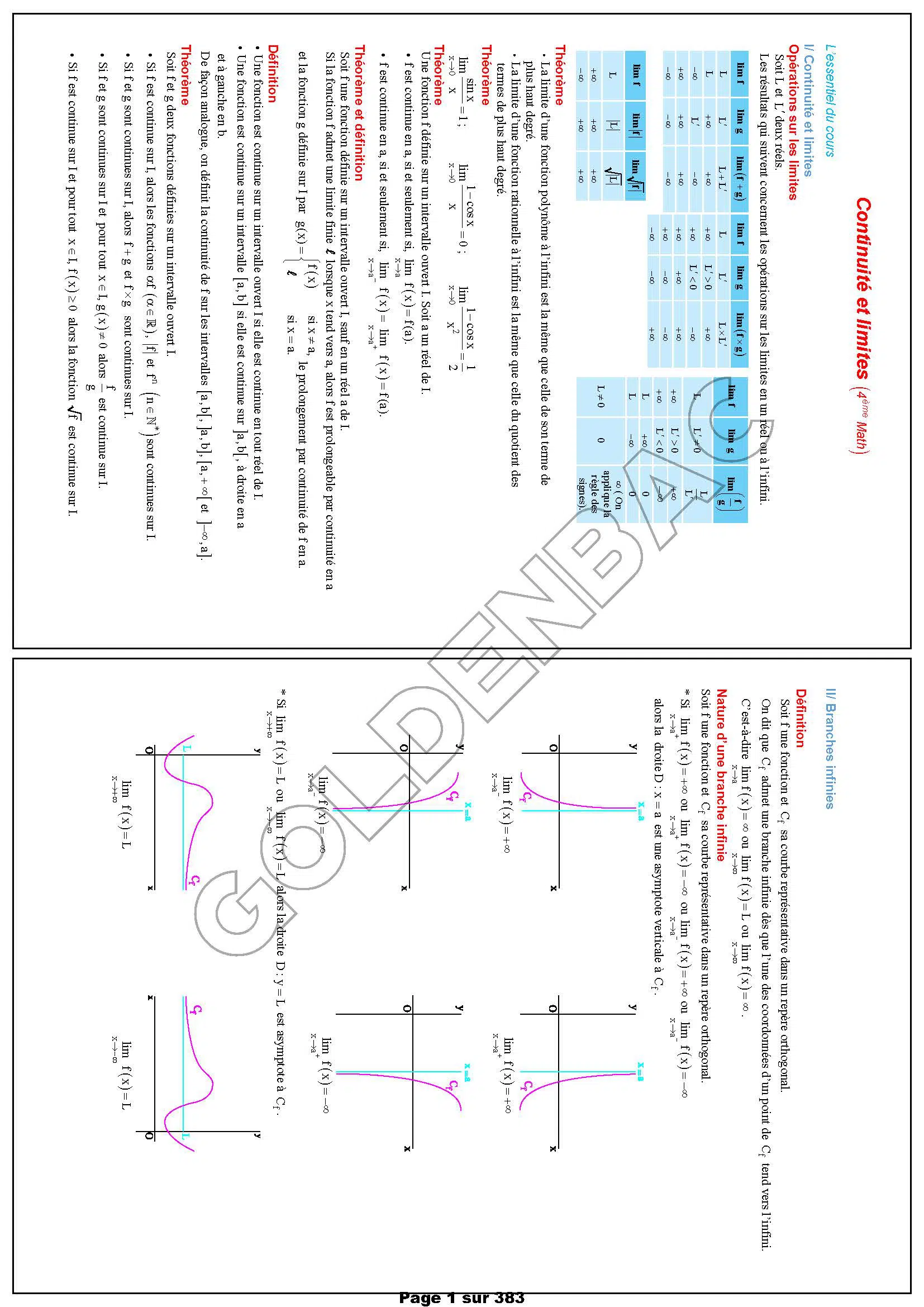 MATHEMATIQUES - 1ER TRIMESTRE - BAC MATHS