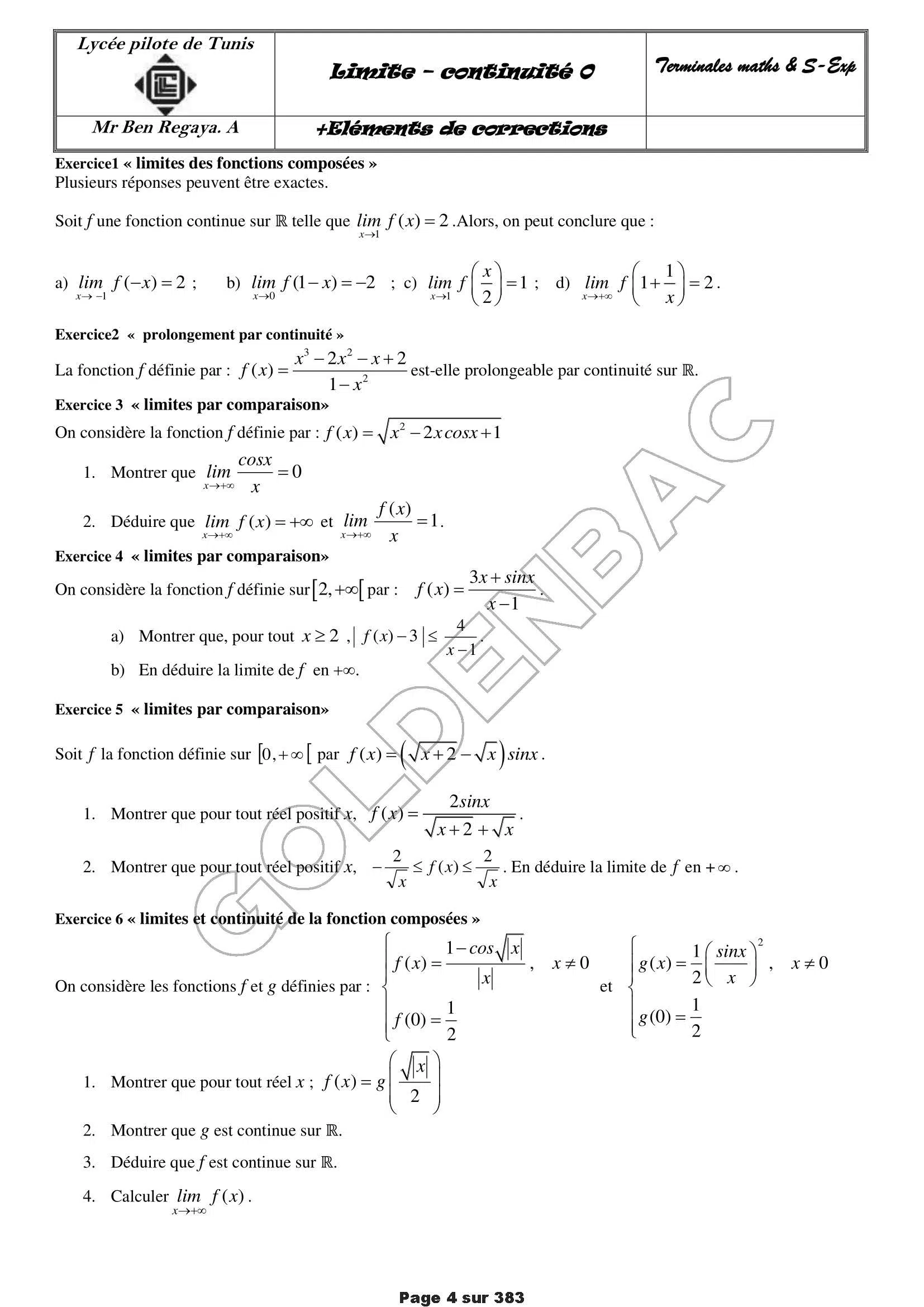 MATHEMATIQUES - 1ER TRIMESTRE - BAC MATHS