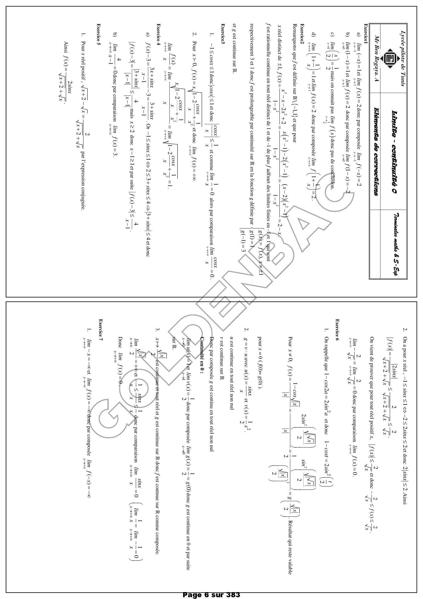 MATHEMATIQUES - 1ER TRIMESTRE - BAC MATHS