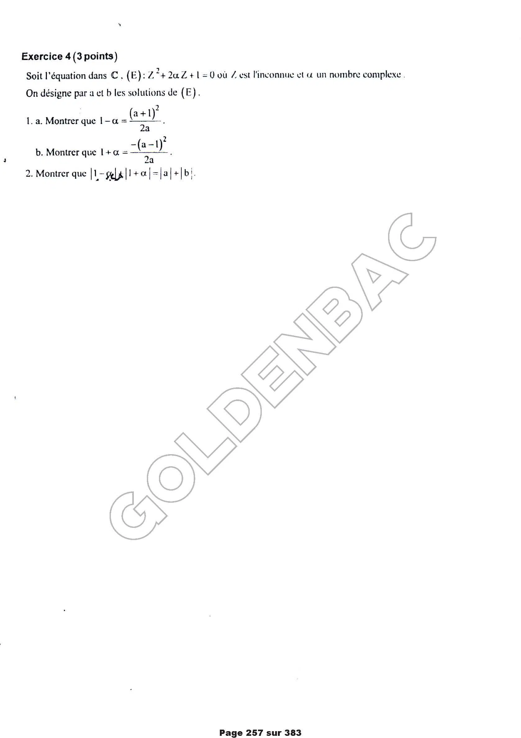 MATHEMATIQUES - 1ER TRIMESTRE - BAC MATHS