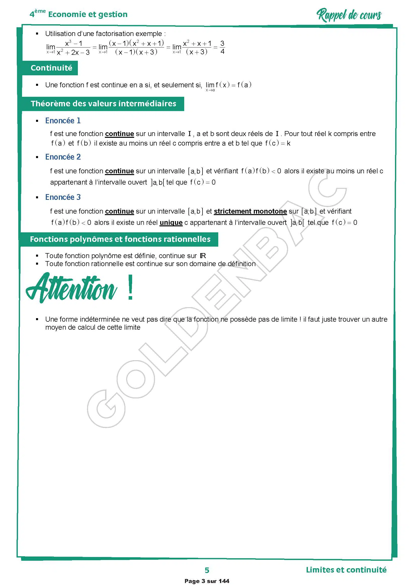 MATHEMATIQUES - 1ER TRIMESTRE- BAC ECONOMIE