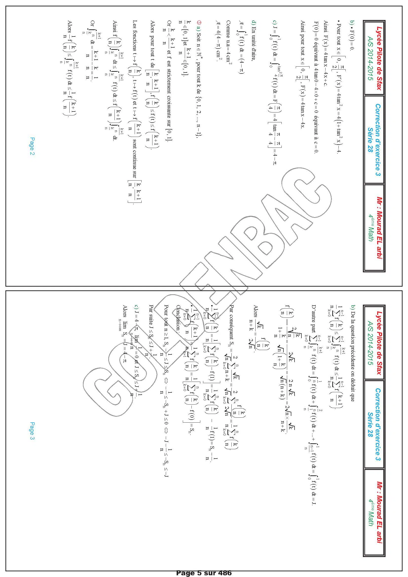 MATHEMATIQUES - 2EME & 3EME TRIMESTRE - BAC MATHS
