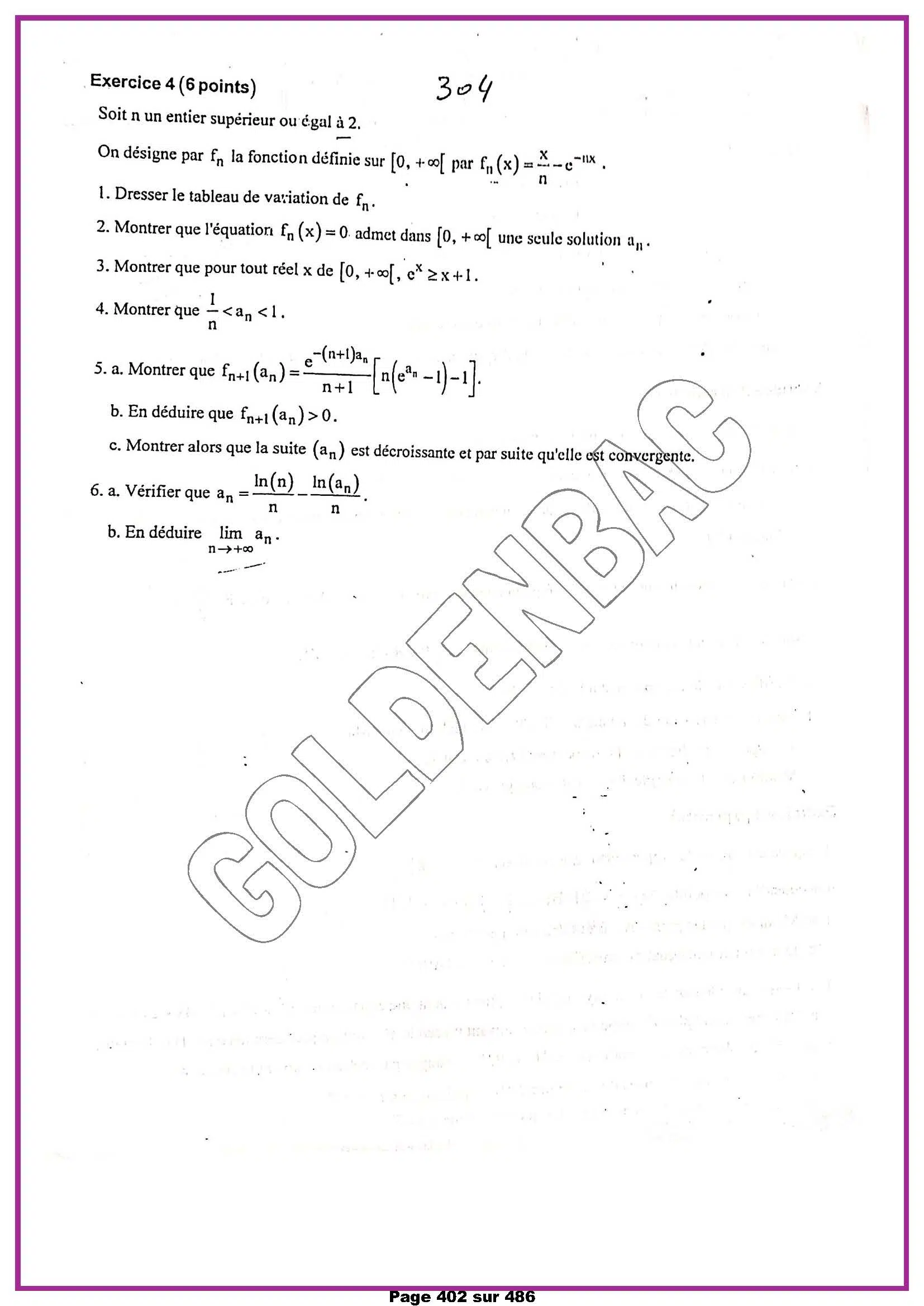 MATHEMATIQUES - 2EME & 3EME TRIMESTRE - BAC MATHS
