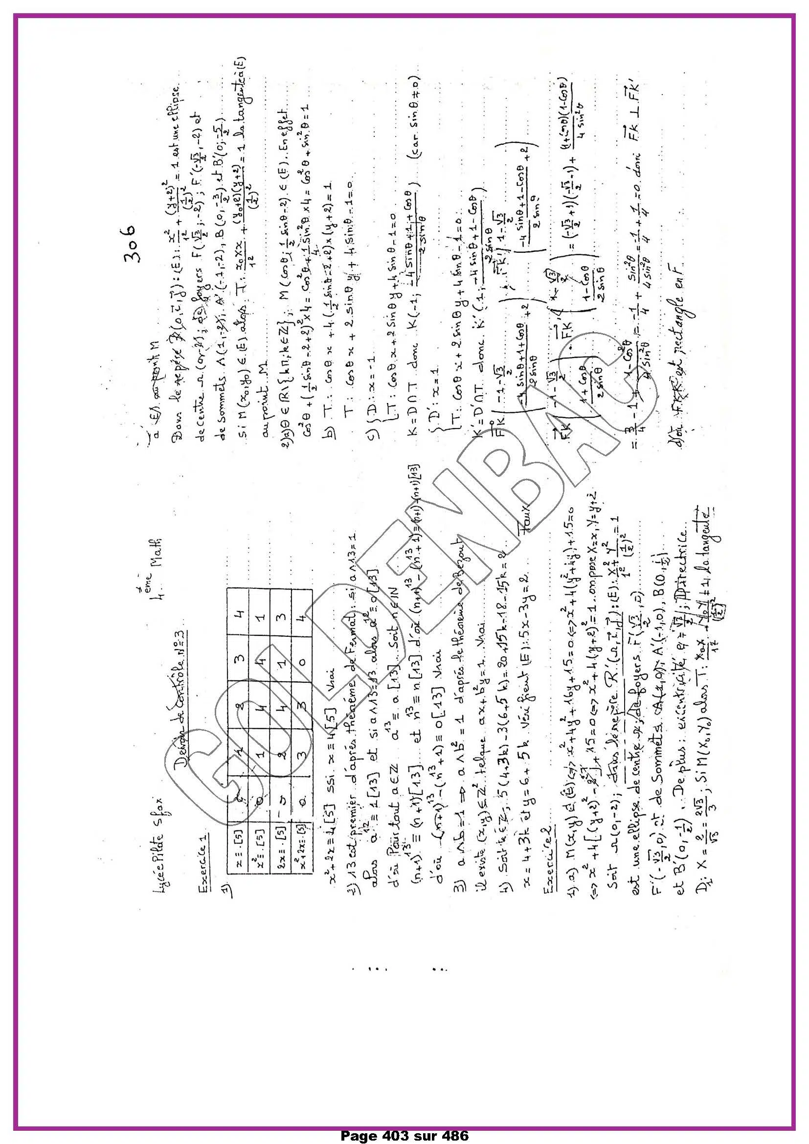 MATHEMATIQUES - 2EME & 3EME TRIMESTRE - BAC MATHS