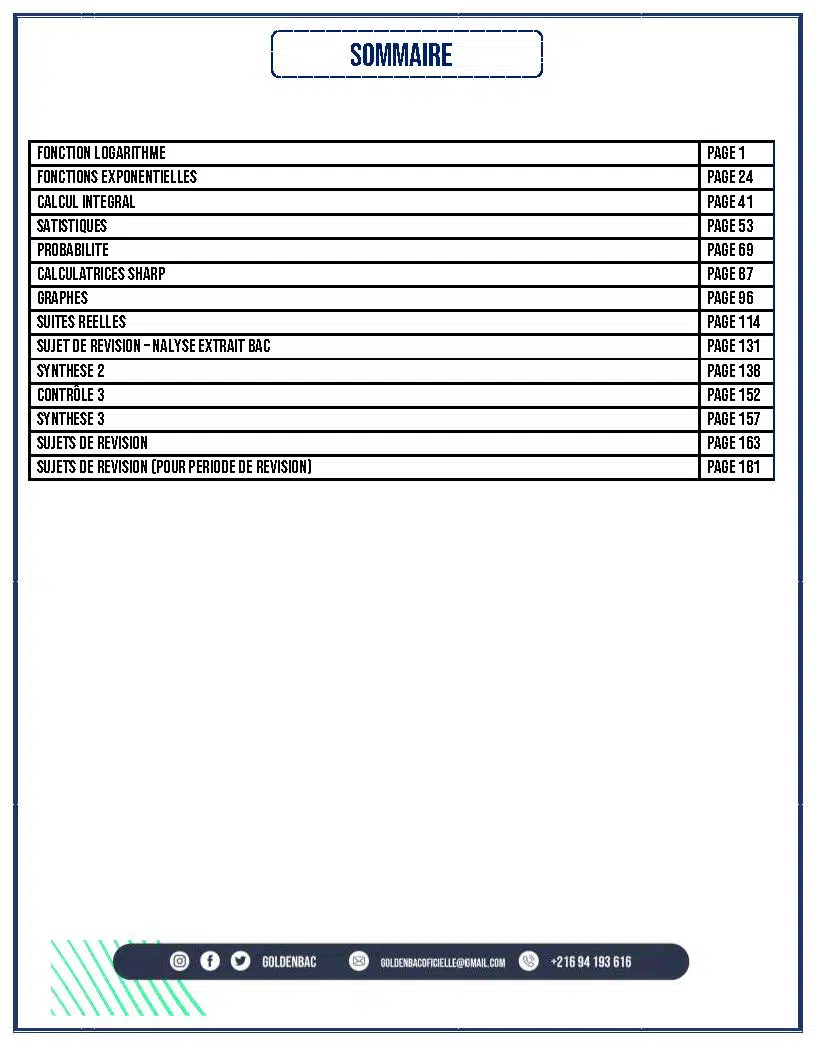 MATHEMATIQUES - 2EME & 3EME TRIMESTRE- BAC ECONOMIE