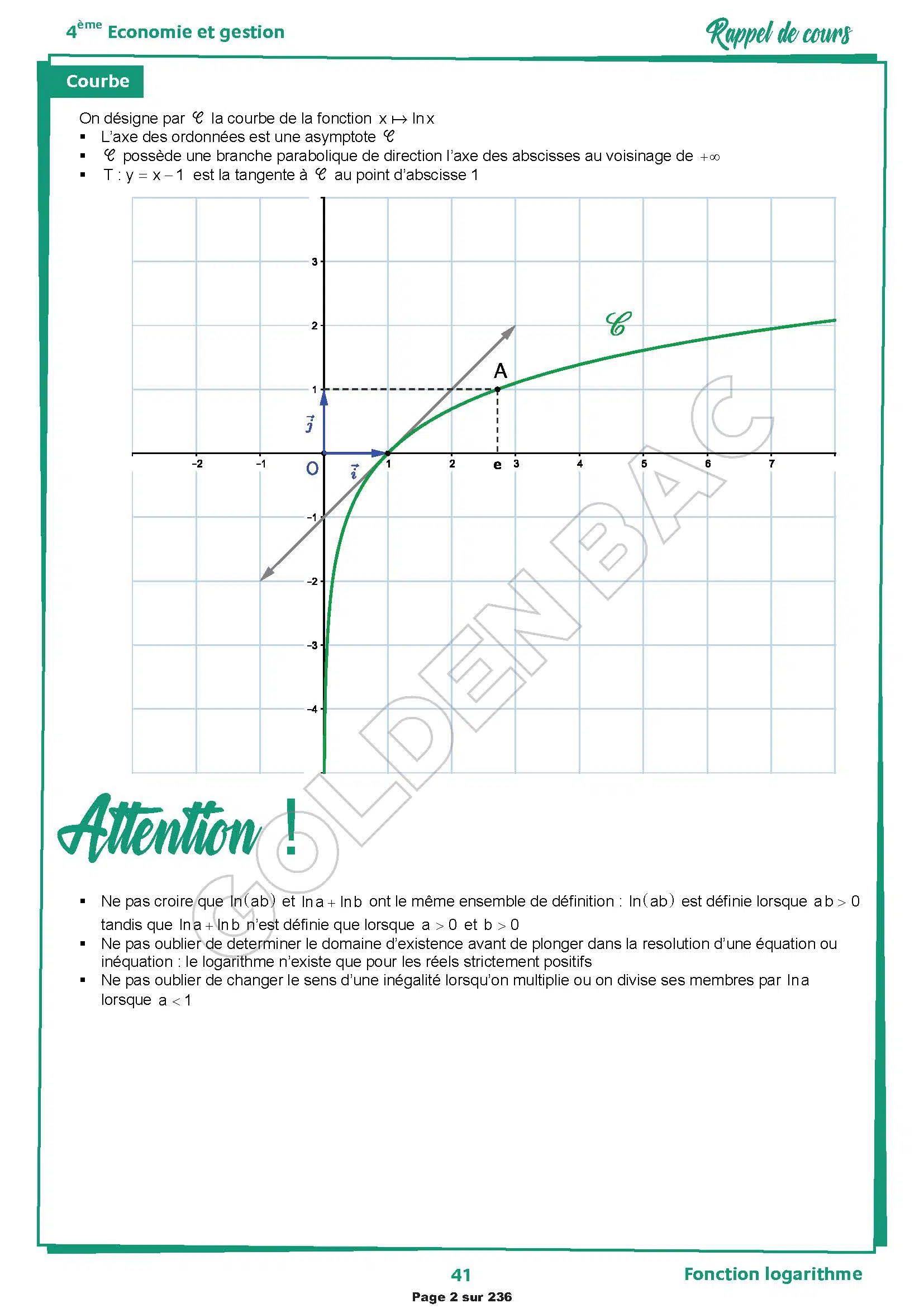 MATHEMATIQUES - 2EME & 3EME TRIMESTRE- BAC ECONOMIE