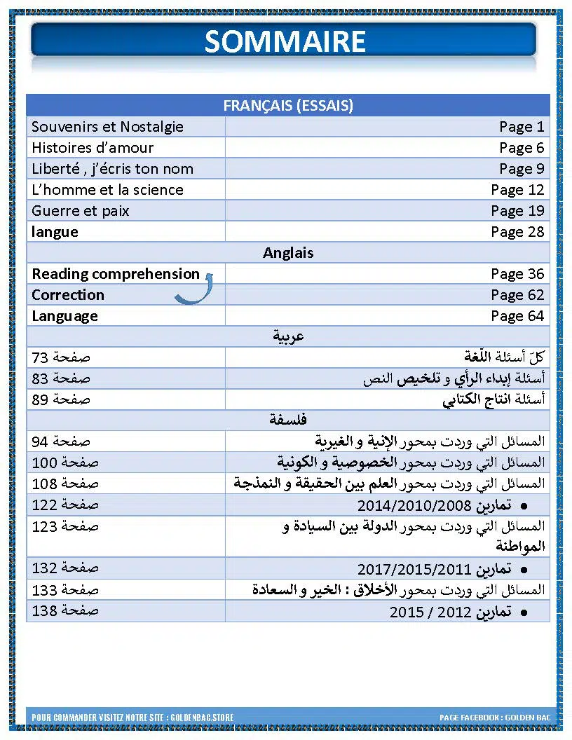 MATIERES SECONDAIRES - EXTRAITS BAC