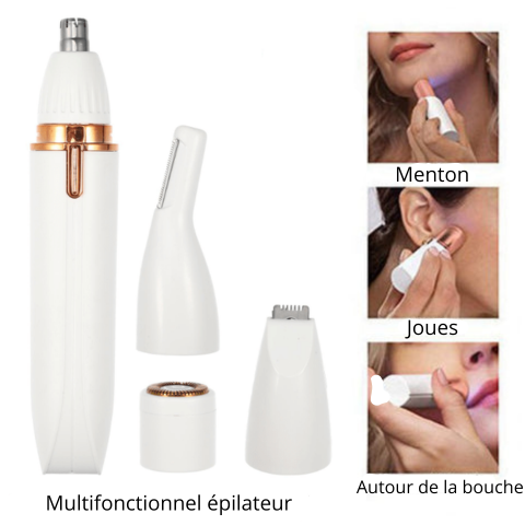 Épilateur facial électrique multifonctionnel 4 en 1 pour Sourcils , menton , joues , autour de la bouche ,nez , oreilles ...