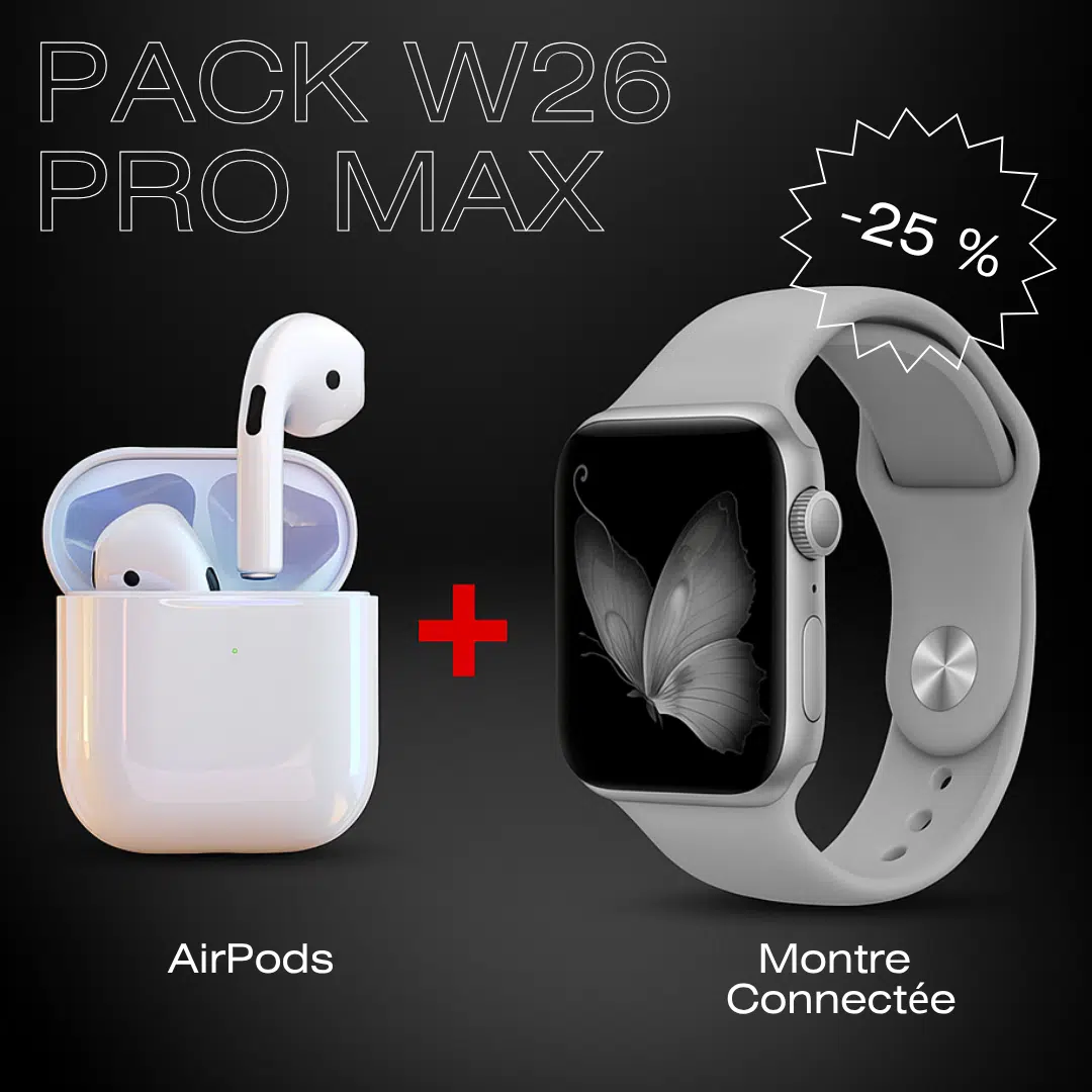 Coffret W26 PRO MAX Montre Connectée + Airpods