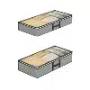 2x Valisettes de Rangement Semi-Rigide avec Couvercle Transparent