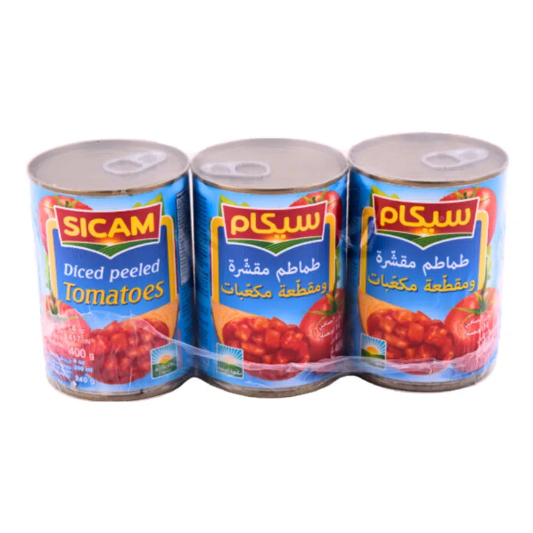 PACK 3*400 TOMATE PELEE EN CUBE SICAM