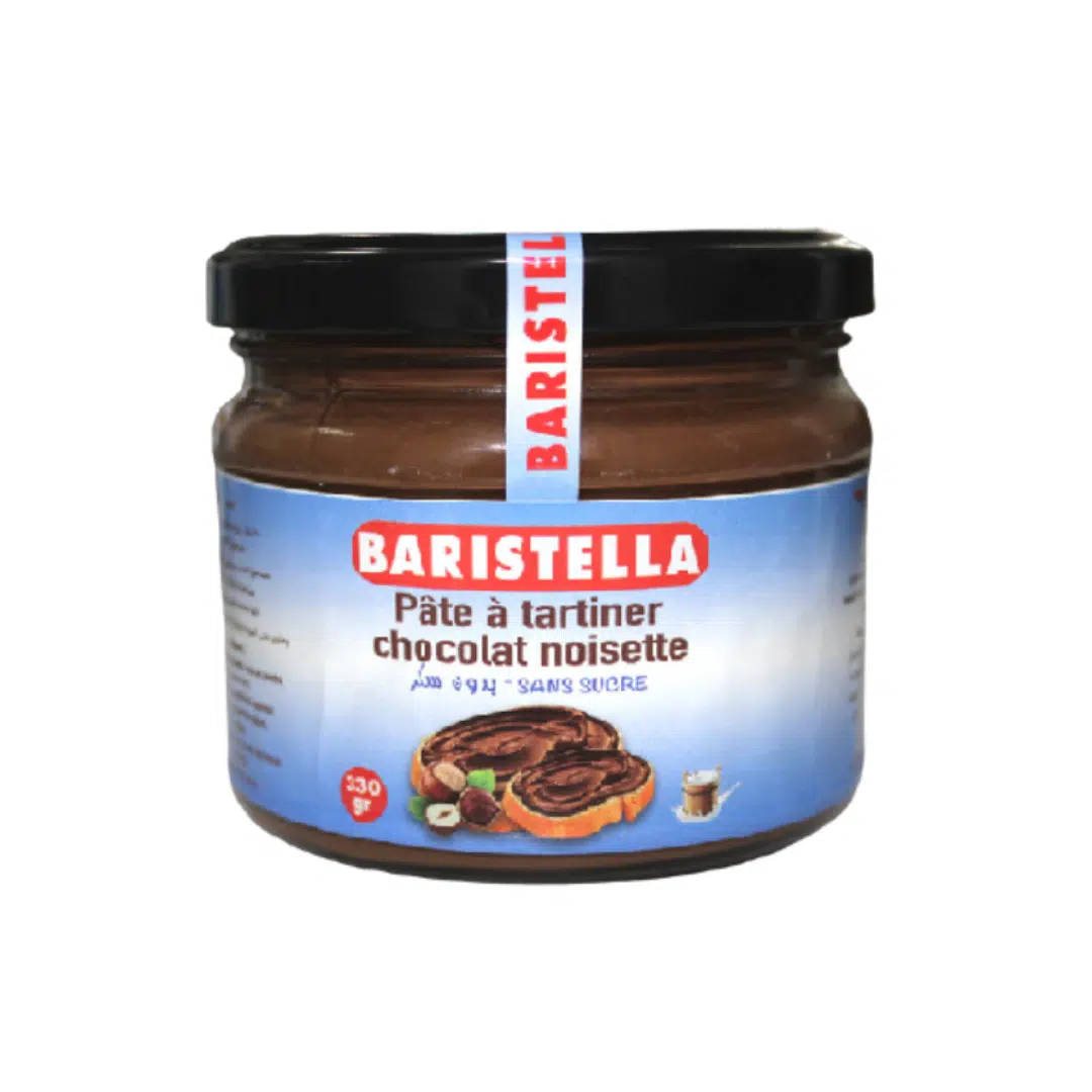 PATE A TARTINER CHOCO NOISETTE SANS SUCRE 330 GR BARISTELLA
