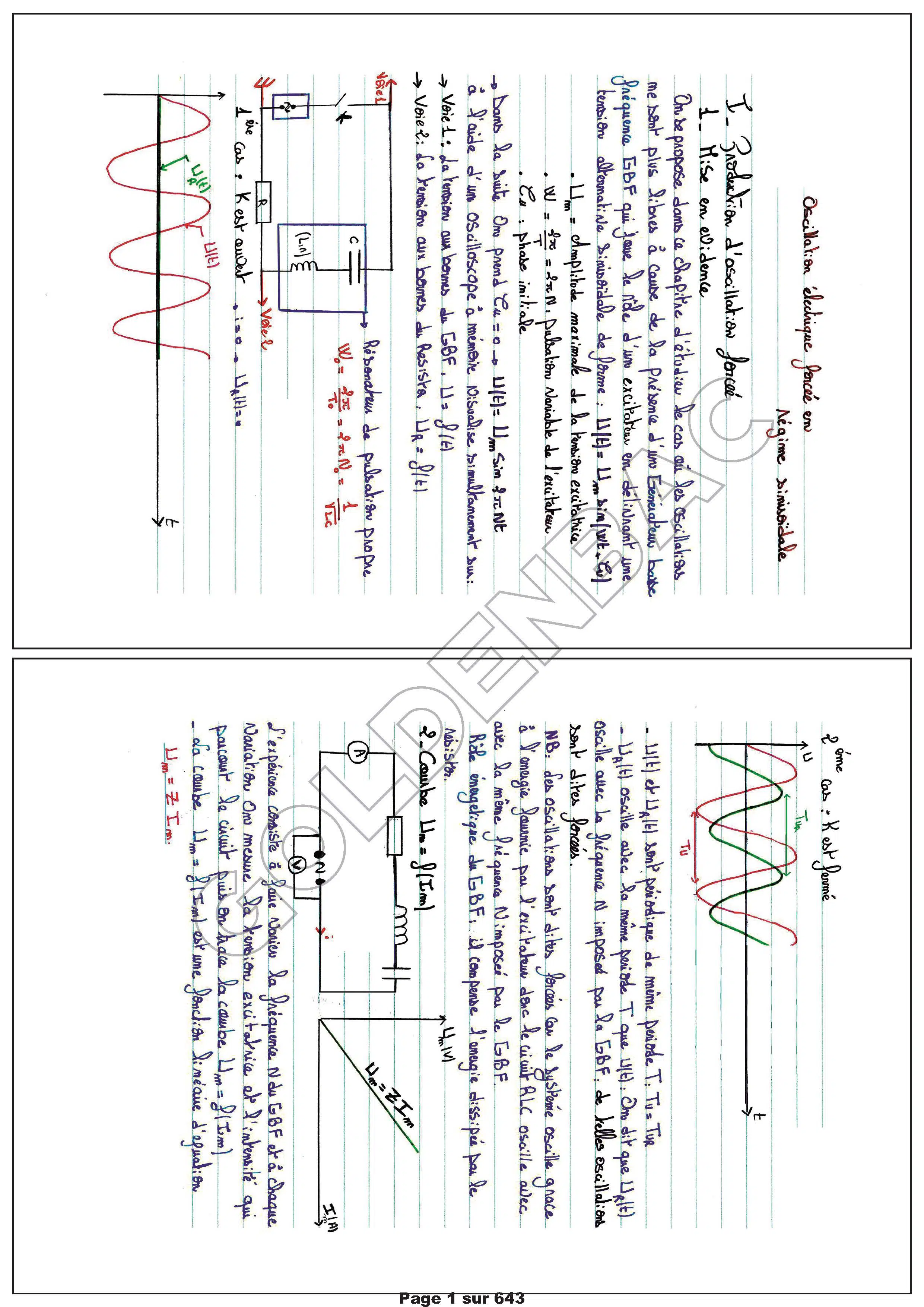 PHYSIQUE/CHIMIE- 2EME & 3EME TRIMESTRE - BAC MATHS