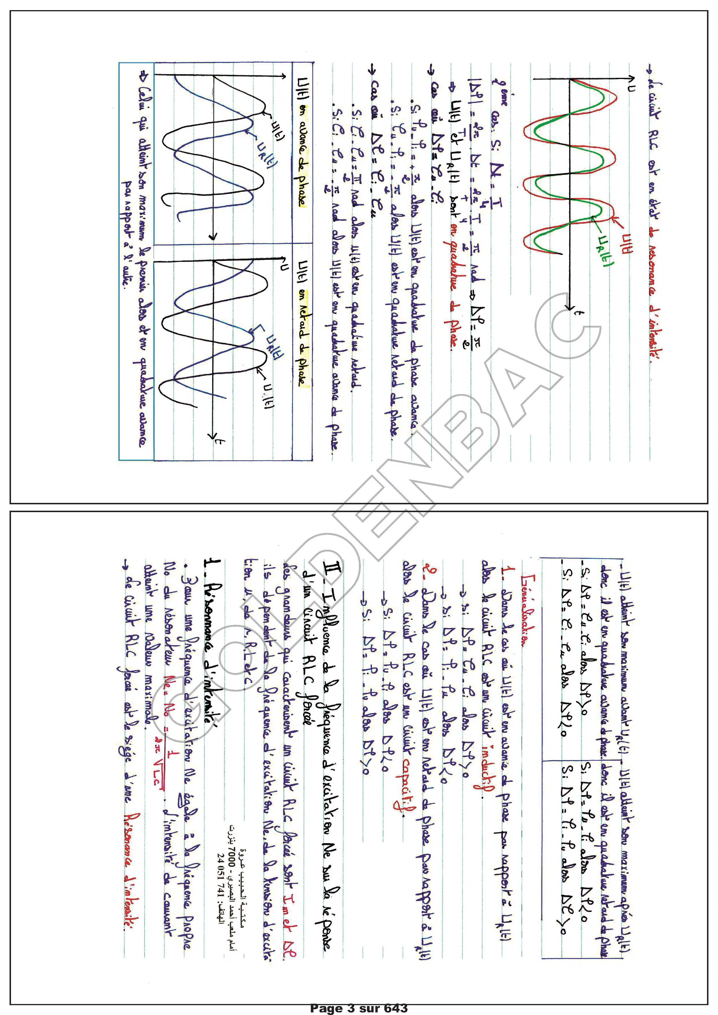 PHYSIQUE/CHIMIE- 2EME & 3EME TRIMESTRE - BAC MATHS