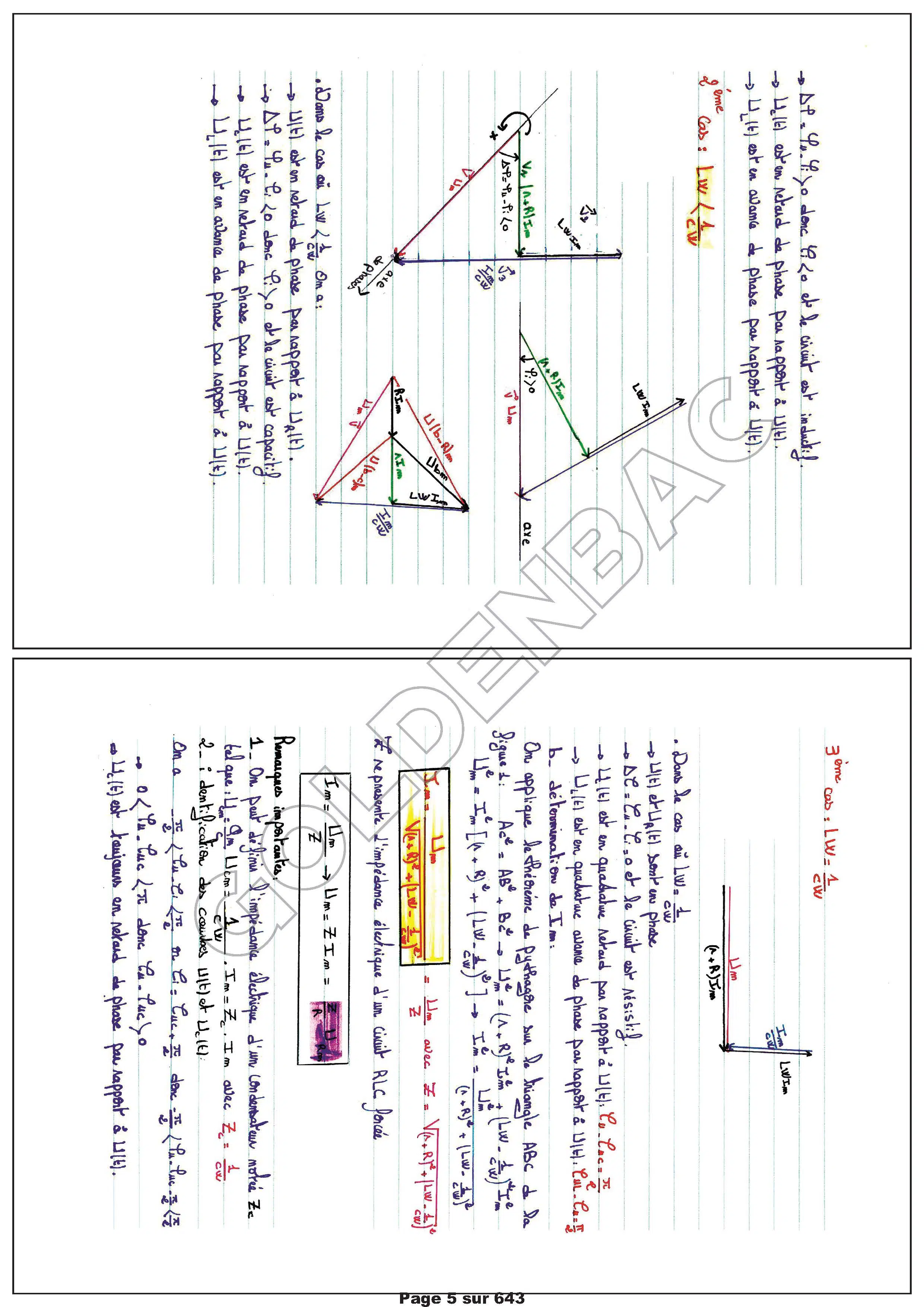 PHYSIQUE/CHIMIE- 2EME & 3EME TRIMESTRE - BAC MATHS