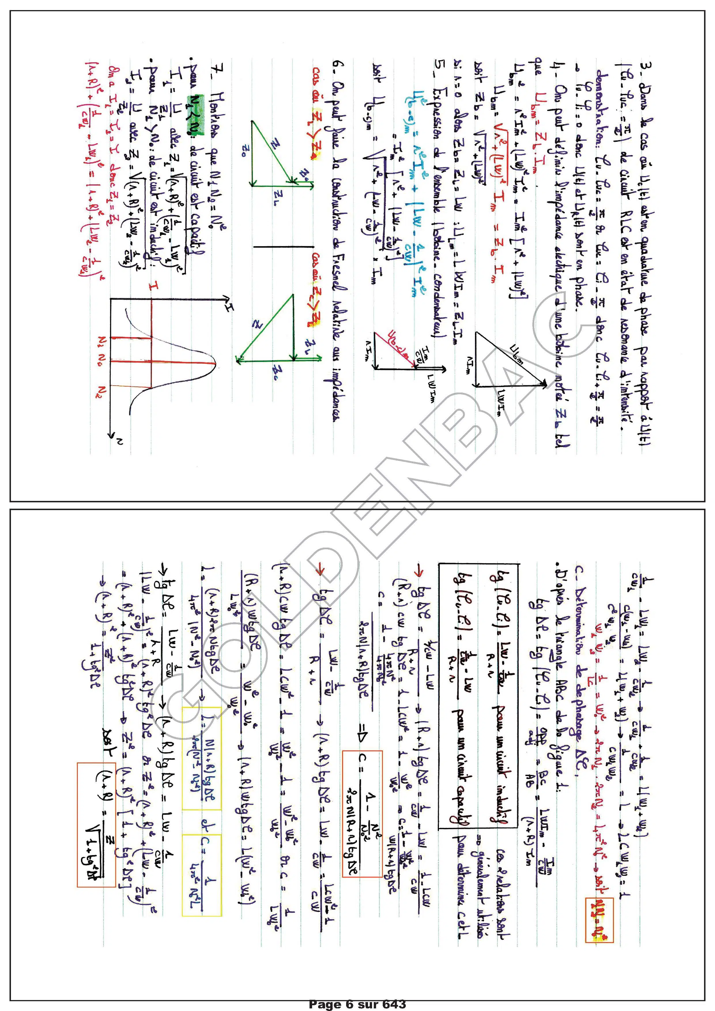 PHYSIQUE/CHIMIE- 2EME & 3EME TRIMESTRE - BAC MATHS