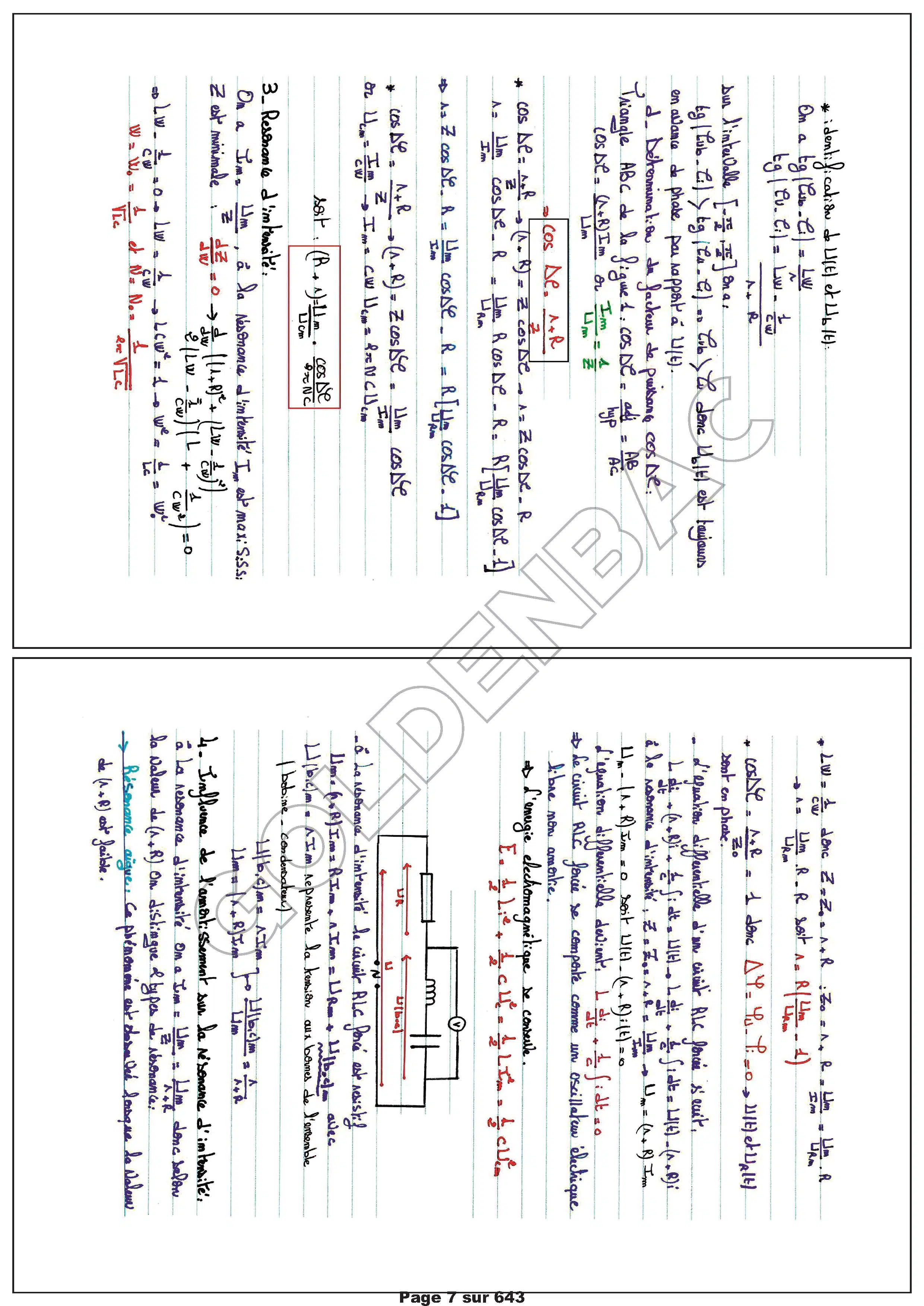 PHYSIQUE/CHIMIE- 2EME & 3EME TRIMESTRE - BAC MATHS