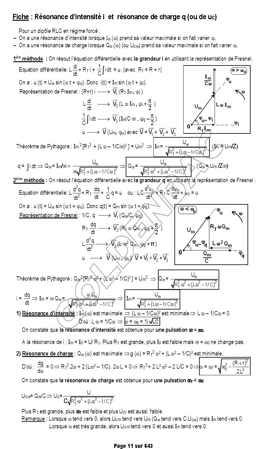 PHYSIQUE/CHIMIE- 2EME & 3EME TRIMESTRE - BAC MATHS