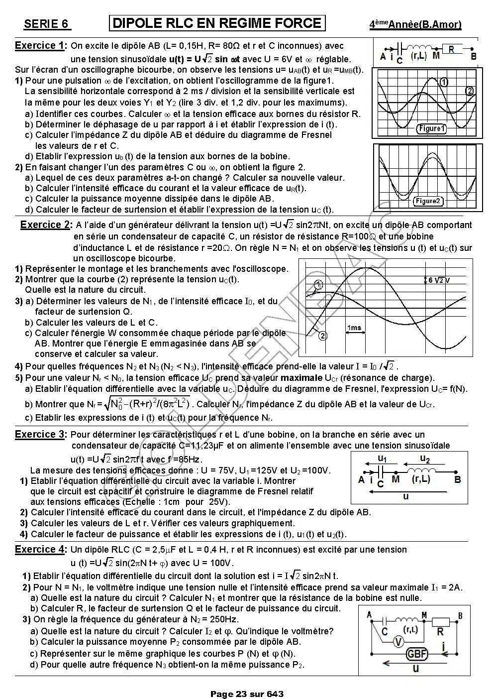 PHYSIQUE/CHIMIE- 2EME & 3EME TRIMESTRE - BAC MATHS