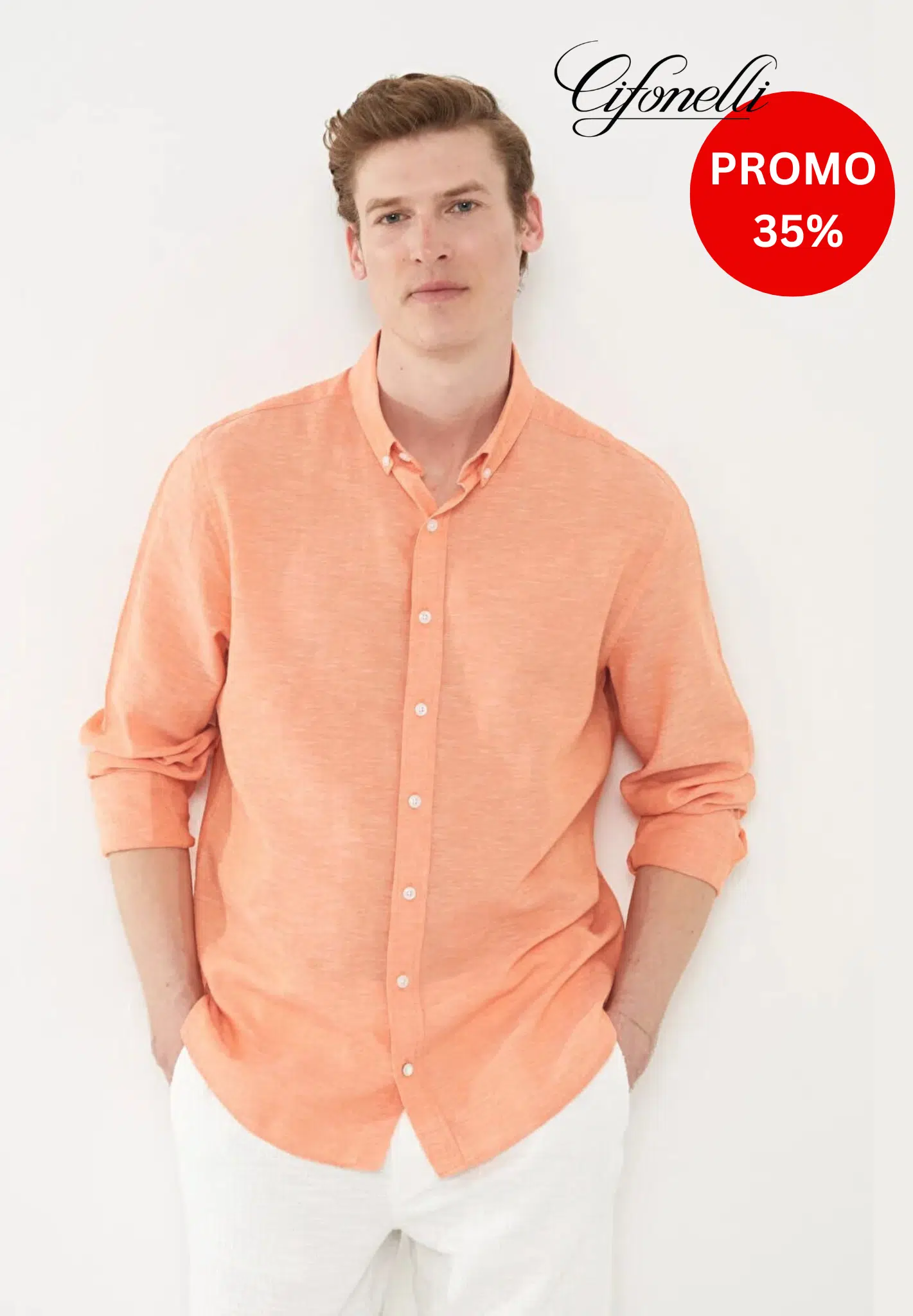 chemise homme orange