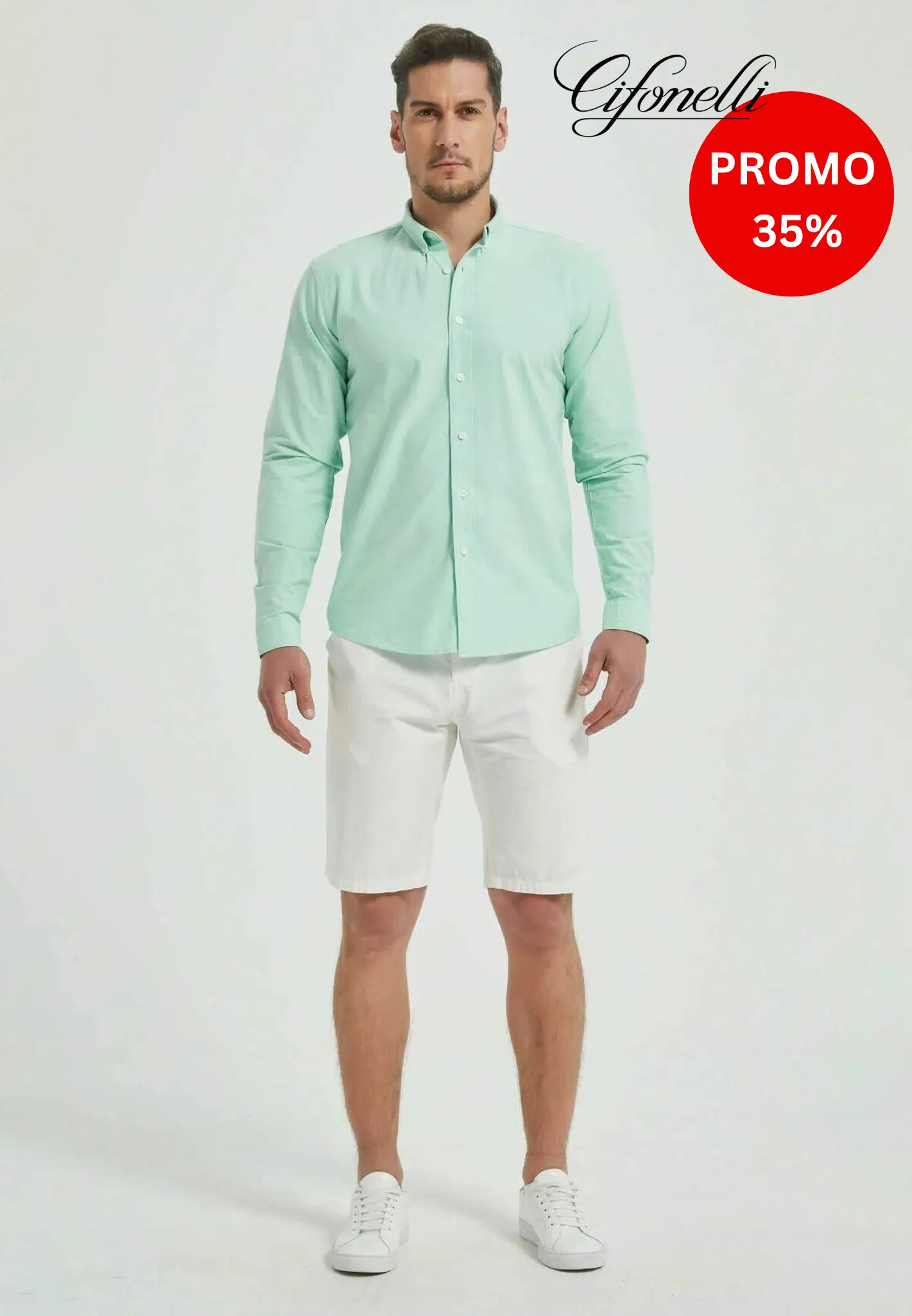 Chemise en oxford  col boutonné