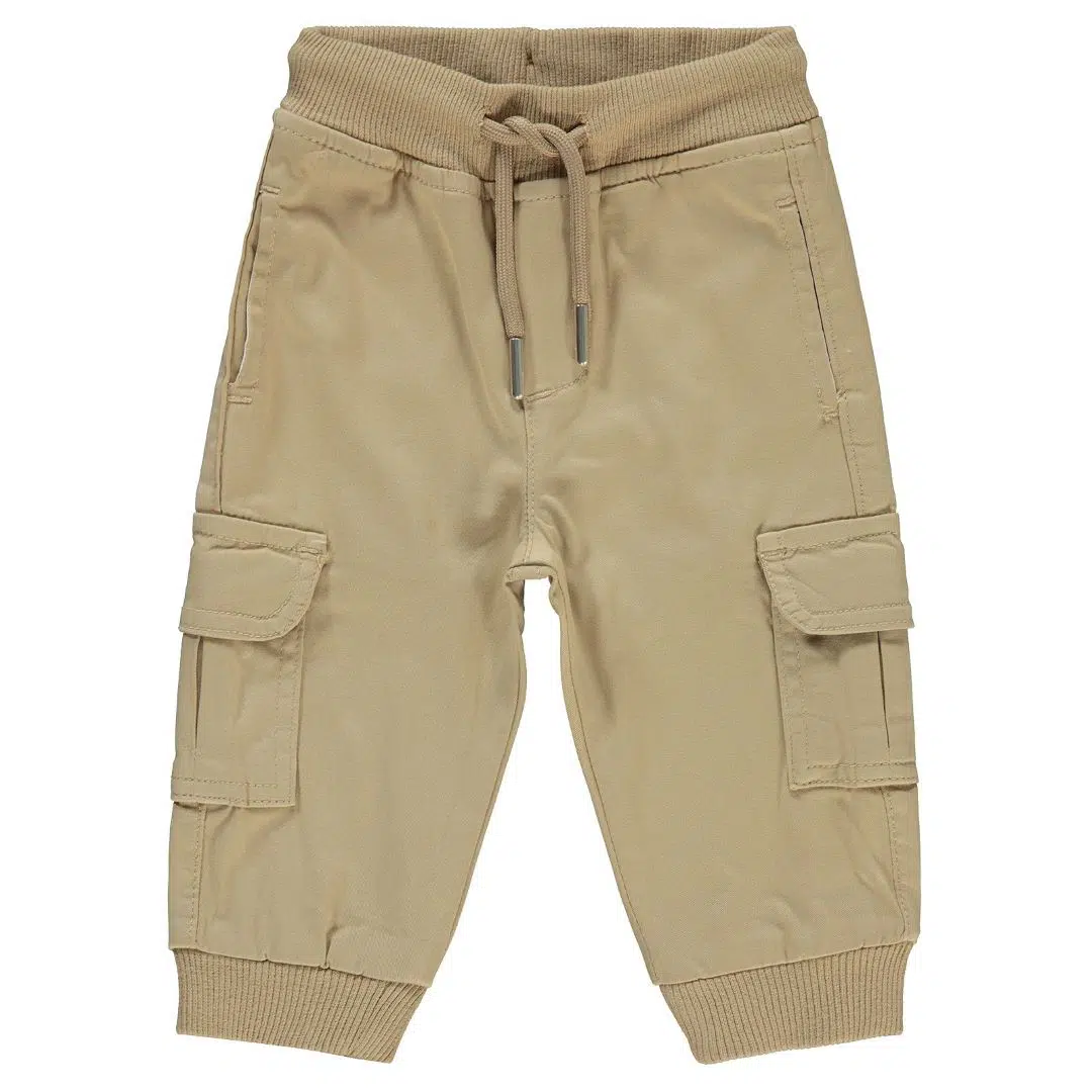 Pantalon Cargo Bébé Garçon – Réf 1054 – Vert -Beige (6-18 mois)