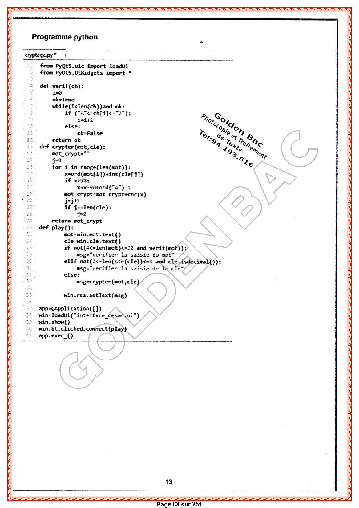 PYTHON- TOUTE LANNEE - BAC SCIENTIFIQUES