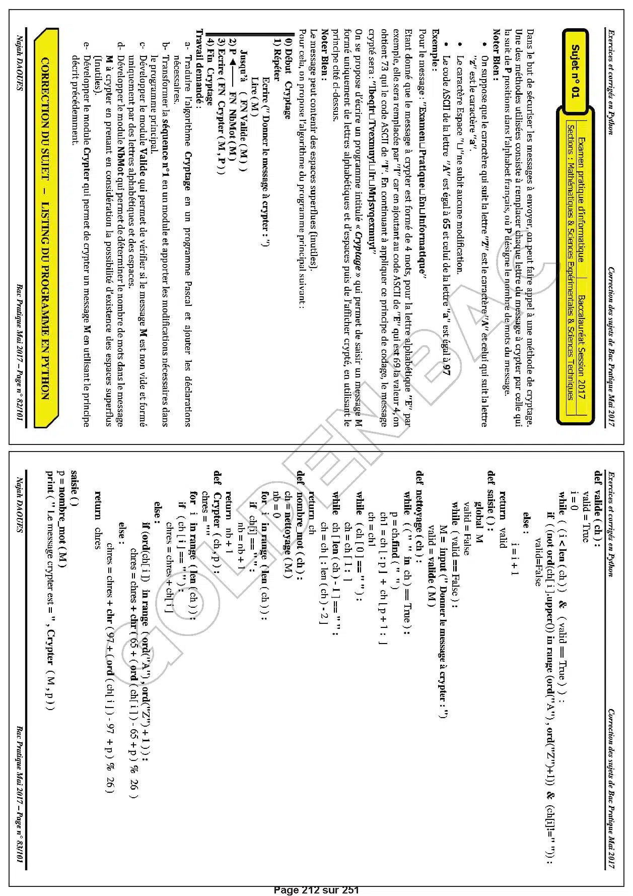 PYTHON- TOUTE LANNEE - BAC SCIENTIFIQUES