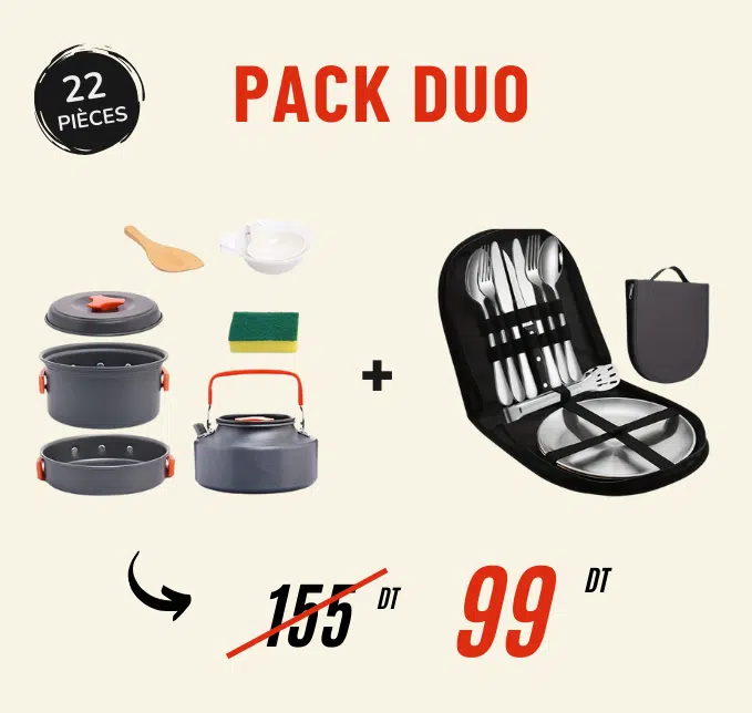 Pack Duo Camping – 22 Pièces