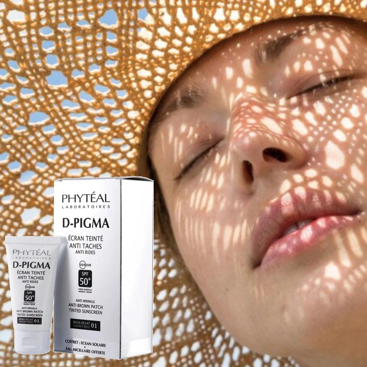 PHYTEAL D PIGMA ECRAN TEINTÉ BEIGE ECLAT SPF50+ 50ML + D PIGMA EAU MICELLAIRE A L’ALOE VERA 250ML OFFERTE