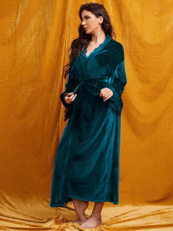 Robe de chambre longue velours