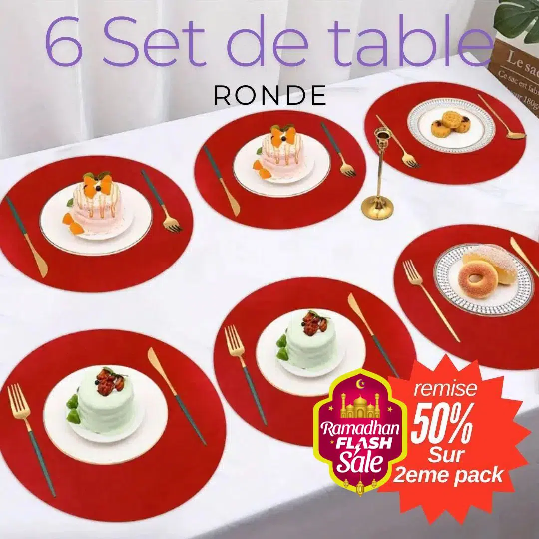 Ensemble set de table 6 pieces ronde