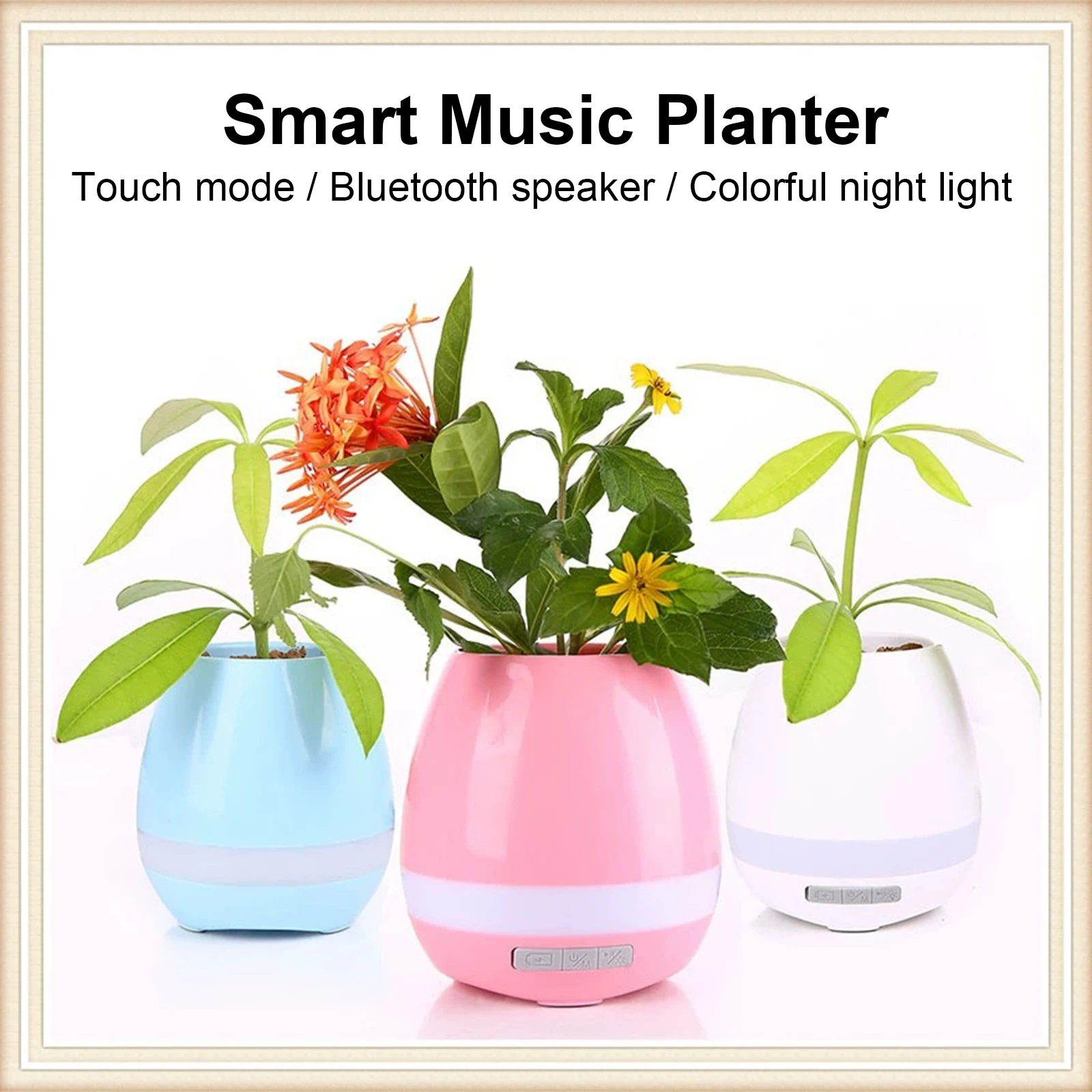 Pot de fleurs musical (Bleu)