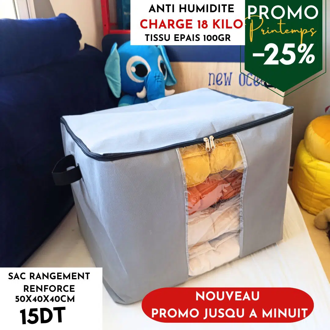 Sac de Rangement en Tissu Non Tissé, Renforcé capacite18 kg