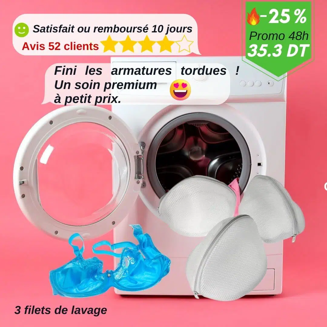 3 Filets de Lavage en Maille Polyester – Protection Soutien-Gorge