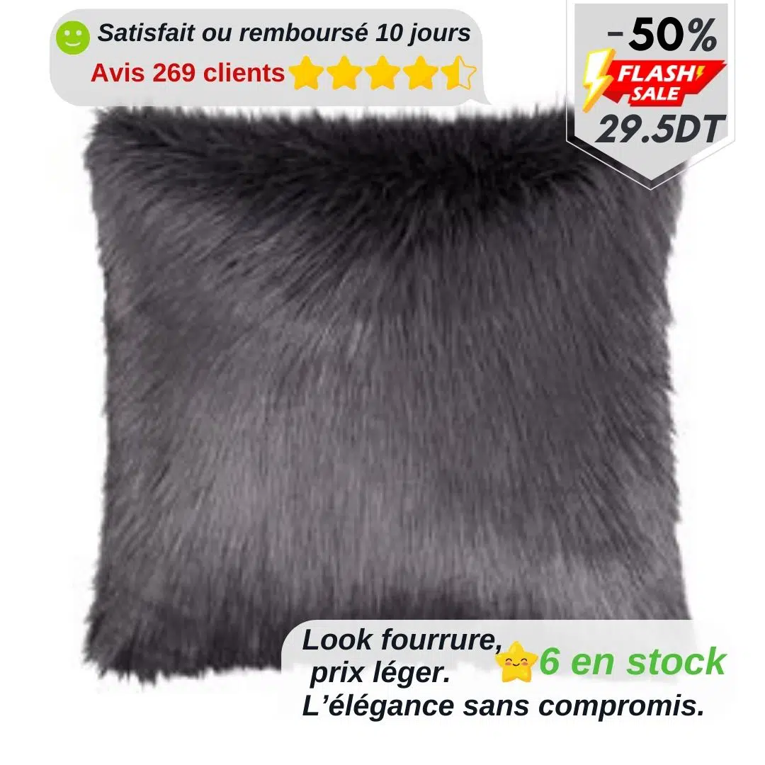 Offre flash Coussin en fourrure synthétique ZARI