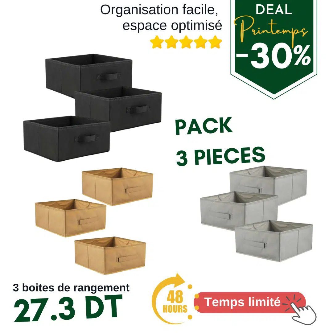 Pack 3 Box de rangement BOOKA