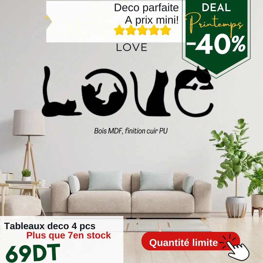 Décoration mural LOVE 4 pieces