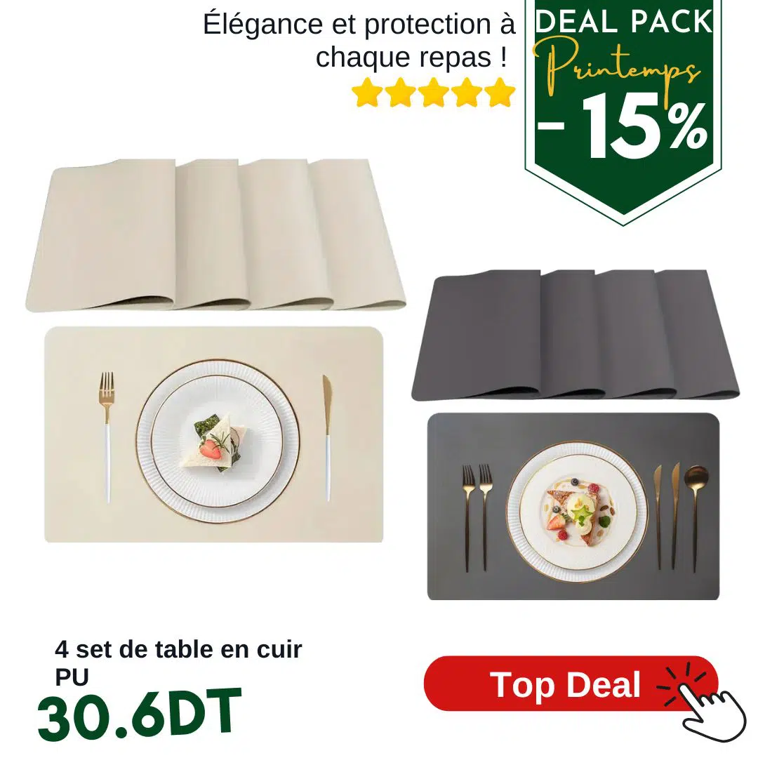 4x set de table en cuir pu NAPPA